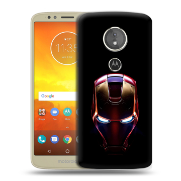 Силиконовый чехол на Motorola Moto E5 с принтом IronMan Железный человек