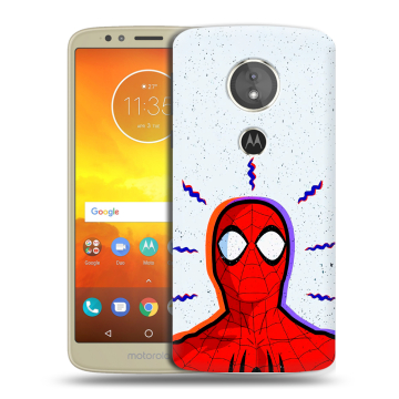Силиконовый чехол на Motorola Moto E5 с принтом Spiderman Человек паук