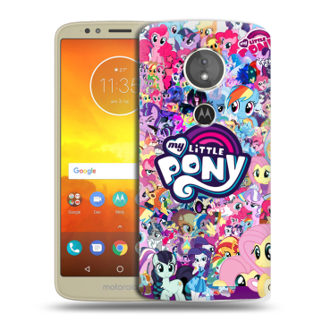Силиконовый чехол на Motorola Moto E5 с принтом My little pony Дружба чудо