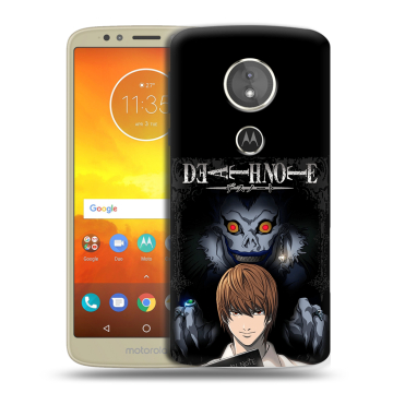 Силиконовый чехол на Motorola Moto E5 с принтом Death note Тетрадь смерти