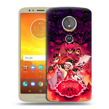 Силиконовый чехол на Motorola Moto E5 с принтом Hazbin Hotel Отель Хазбин
