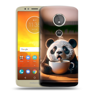 Силиконовый чехол на Motorola Moto E5 с принтом смешная панда