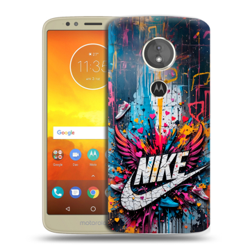 Силиконовый чехол на Motorola Moto E5 с принтом Nike Найк