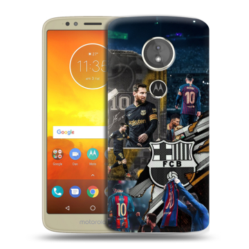 Силиконовый чехол на Motorola Moto E5 с принтом Messi Barcelona