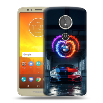 Силиконовый чехол на Motorola Moto E5 с принтом BMW БМВ