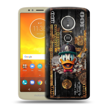 Силиконовый чехол на Motorola Moto E5 с принтом Дональд Дак Доллар