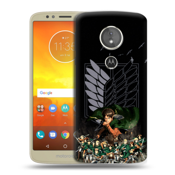 Силиконовый чехол на Motorola Moto E5 с принтом Атака титанов