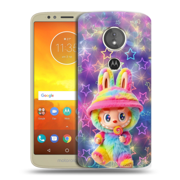 Силиконовый чехол на Motorola Moto E5 с принтом Labubu Лабубу