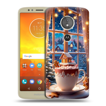 Силиконовый чехол на Motorola Moto E5 с принтом Новый год