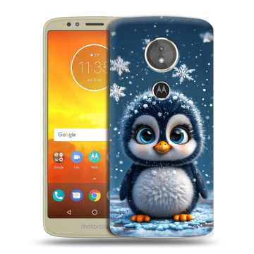Силиконовый чехол на Motorola Moto E5 с принтом Новый год