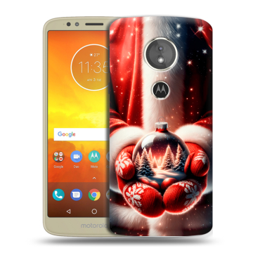 Силиконовый чехол на Motorola Moto E5 с принтом Новый год