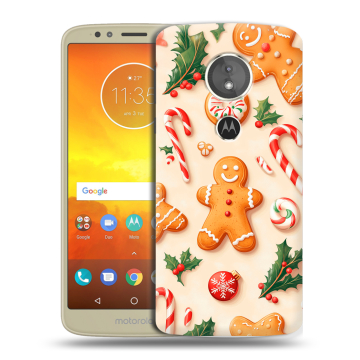 Силиконовый чехол на Motorola Moto E5 с принтом Новый год