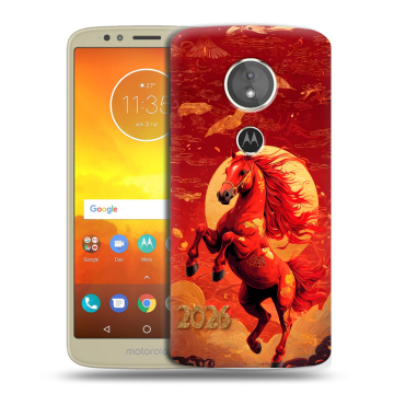 Силиконовый чехол на Motorola Moto E5 с принтом Новый год