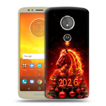 Силиконовый чехол на Motorola Moto E5 с принтом Новый год
