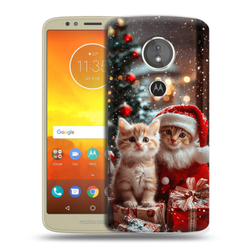 Силиконовый чехол на Motorola Moto E5 с принтом Новый год