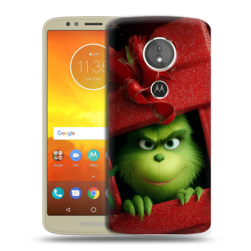Силиконовый чехол на Motorola Moto E5 с принтом Новый год