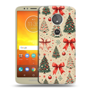 Силиконовый чехол на Motorola Moto E5 с принтом Новый год