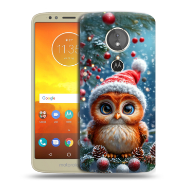 Силиконовый чехол на Motorola Moto E5 с принтом Новый год