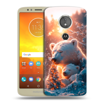 Силиконовый чехол на Motorola Moto E5 с принтом Новый год