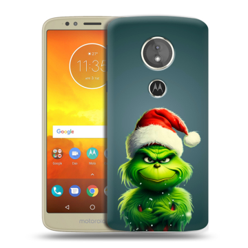 Силиконовый чехол на Motorola Moto E5 с принтом Новый год