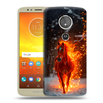 Силиконовый чехол на Motorola Moto E5 с принтом Новый год
