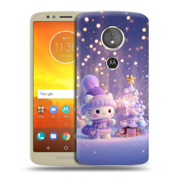 Силиконовый чехол на Motorola Moto E5 с принтом Новый год