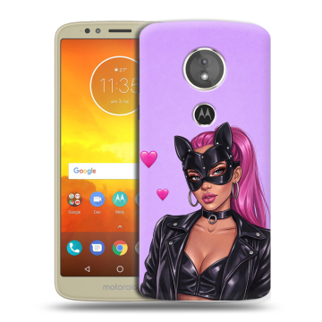 Силиконовый чехол на Motorola Moto E5 с принтом женский