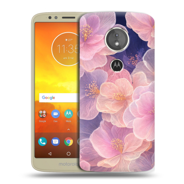 Силиконовый чехол на Motorola Moto E5 с принтом женский
