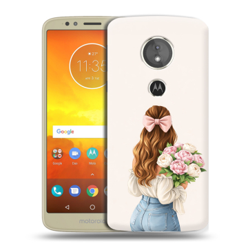 Силиконовый чехол на Motorola Moto E5 с принтом женский
