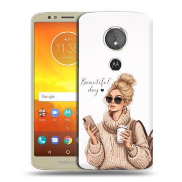 Силиконовый чехол на Motorola Moto E5 с принтом женский