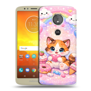 Силиконовый чехол на Motorola Moto E5 с принтом для девочек