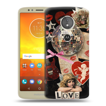 Силиконовый чехол на Motorola Moto E5 с принтом для девочек