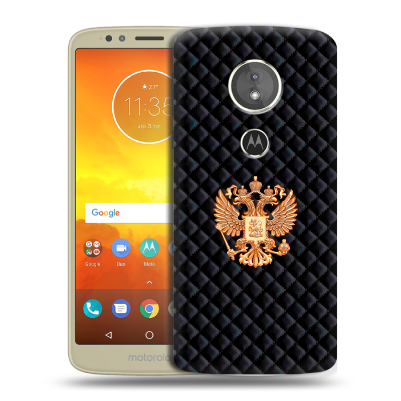 Силиконовый чехол на Motorola Moto E5 с принтом Герб России принт Силиконовый чехол на Motorola Moto E5 с принтом Герб России принт