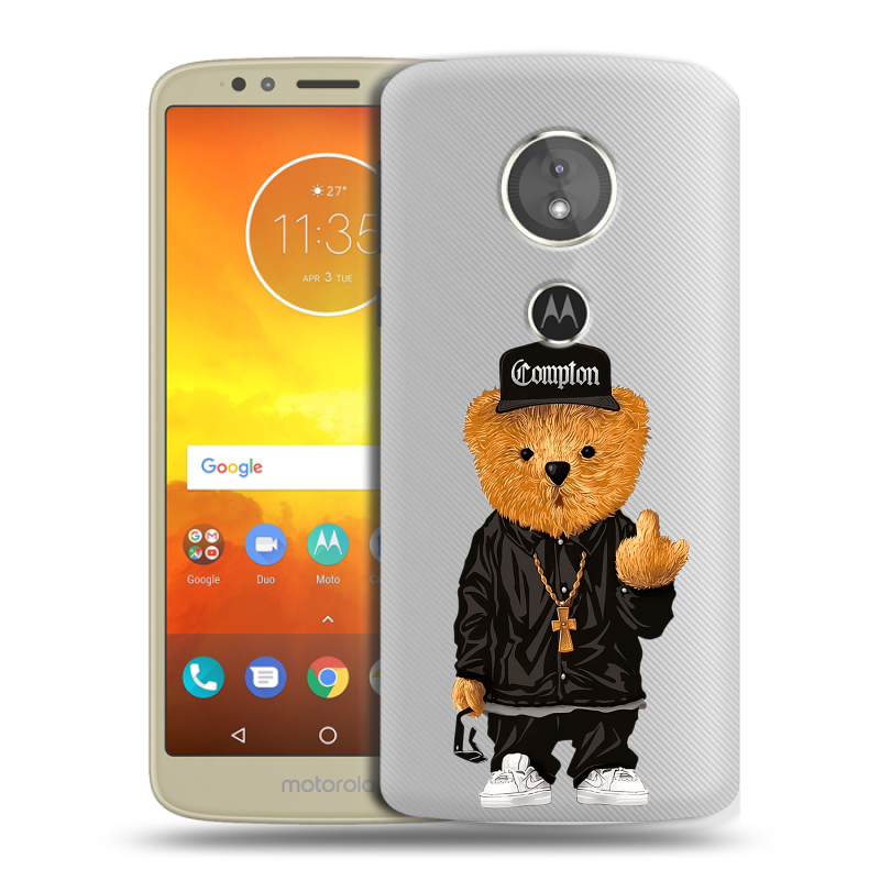 Силиконовый чехол на Motorola Moto E5 с принтом Мишка Силиконовый чехол на Motorola Moto E5 с принтом Мишка