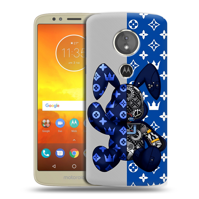 Силиконовый чехол на Motorola Moto E5 с принтом Луи робот Силиконовый чехол на Motorola Moto E5 с принтом Луи робот