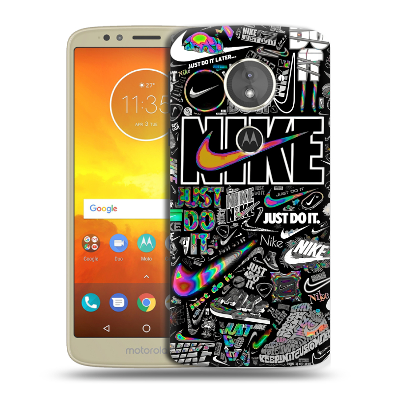 Силиконовый чехол на Motorola Moto E5 с принтом Найк Силиконовый чехол на Motorola Moto E5 с принтом Найк