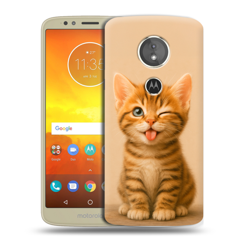 Силиконовый чехол на Motorola Moto E5 с принтом котенок Силиконовый чехол на Motorola Moto E5 с принтом котенок
