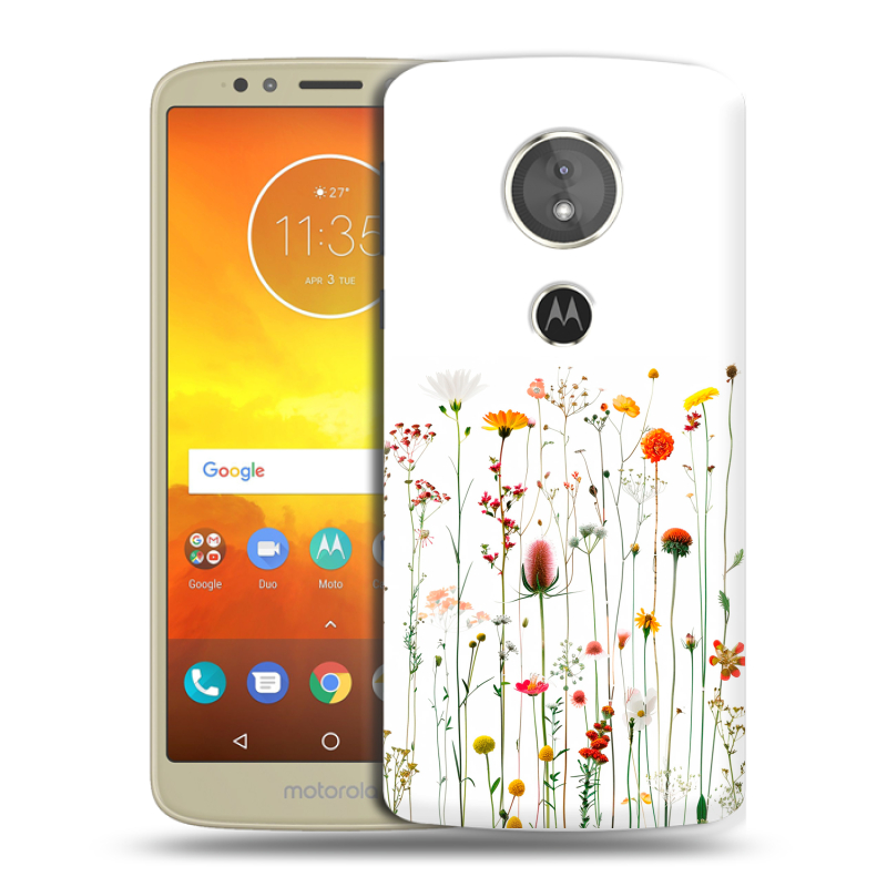 Силиконовый чехол на Motorola Moto E5 с принтом цветы Силиконовый чехол на Motorola Moto E5 с принтом цветы