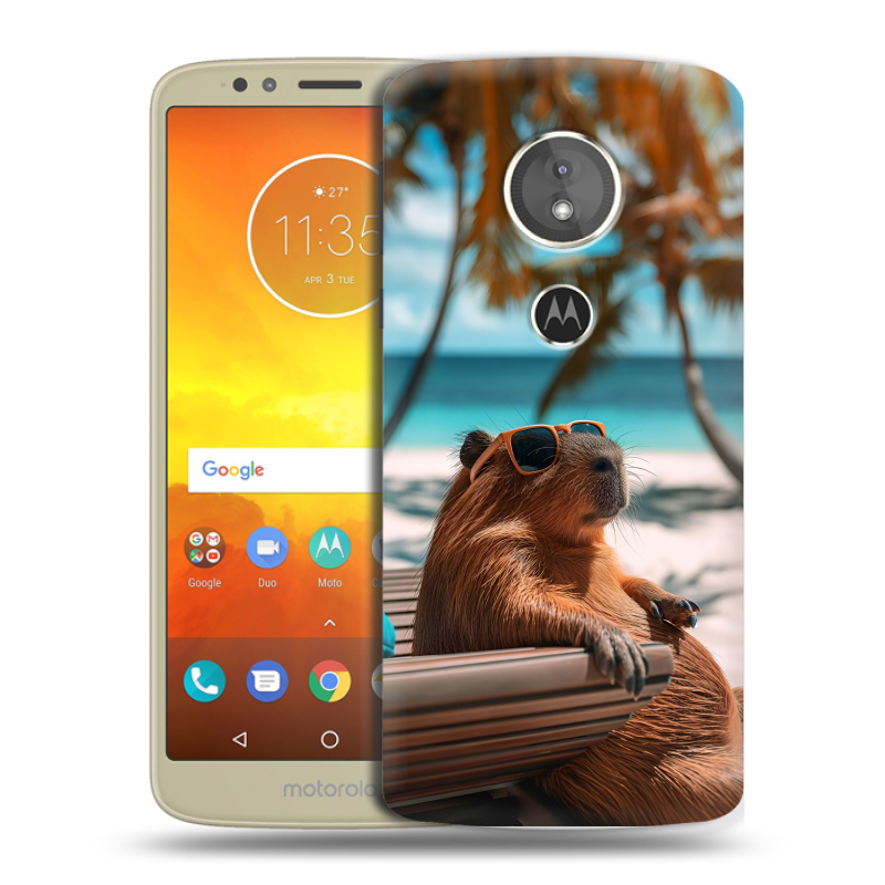 Силиконовый чехол на Motorola Moto E5 с принтом Капибара Силиконовый чехол на Motorola Moto E5 с принтом Капибара