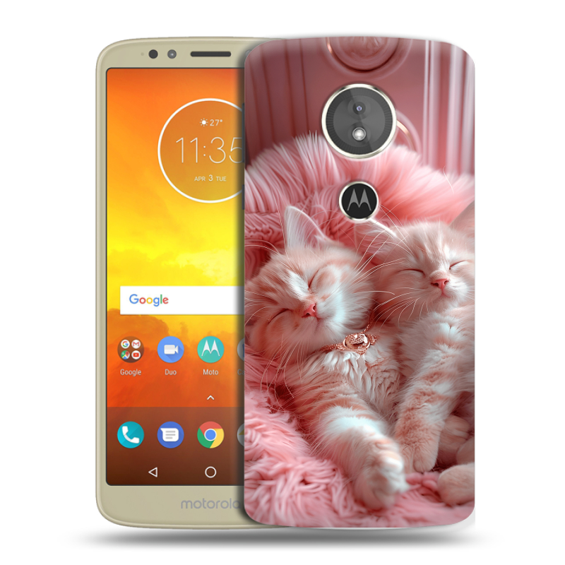 Силиконовый чехол на Motorola Moto E5 с принтом котята котики Силиконовый чехол на Motorola Moto E5 с принтом котята котики
