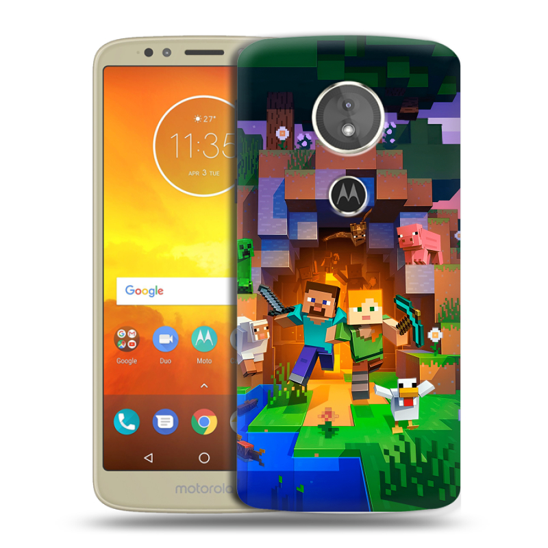 Силиконовый чехол на Motorola Moto E5 с принтом Майнкрафт Minecraft Силиконовый чехол на Motorola Moto E5 с принтом Майнкрафт Minecraft
