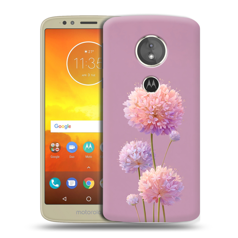 Силиконовый чехол на Motorola Moto E5 с принтом Цветы Силиконовый чехол на Motorola Moto E5 с принтом Цветы