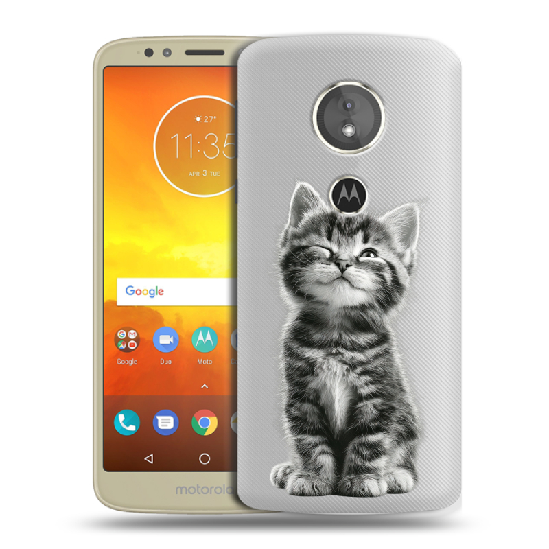 Силиконовый чехол на Motorola Moto E5 с принтом Котенок Силиконовый чехол на Motorola Moto E5 с принтом Котенок