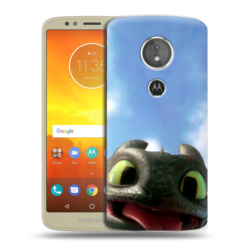 Силиконовый чехол на Motorola Moto E5 с принтом Как приручить дракона Силиконовый чехол на Motorola Moto E5 с принтом Как приручить дракона