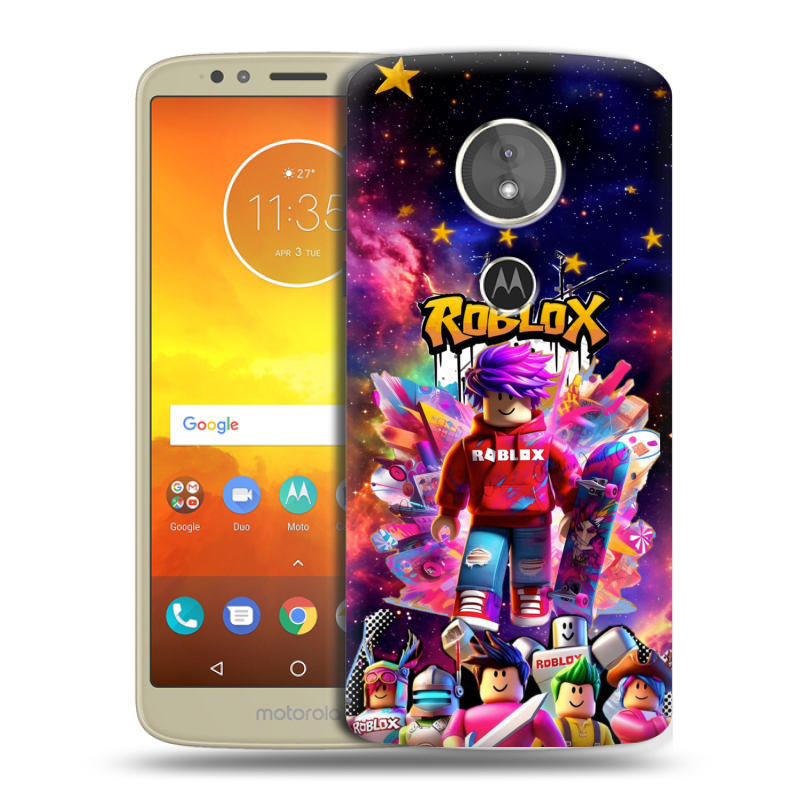 Силиконовый чехол на Motorola Moto E5 с принтом Roblox Роблокс Силиконовый чехол на Motorola Moto E5 с принтом Roblox Роблокс