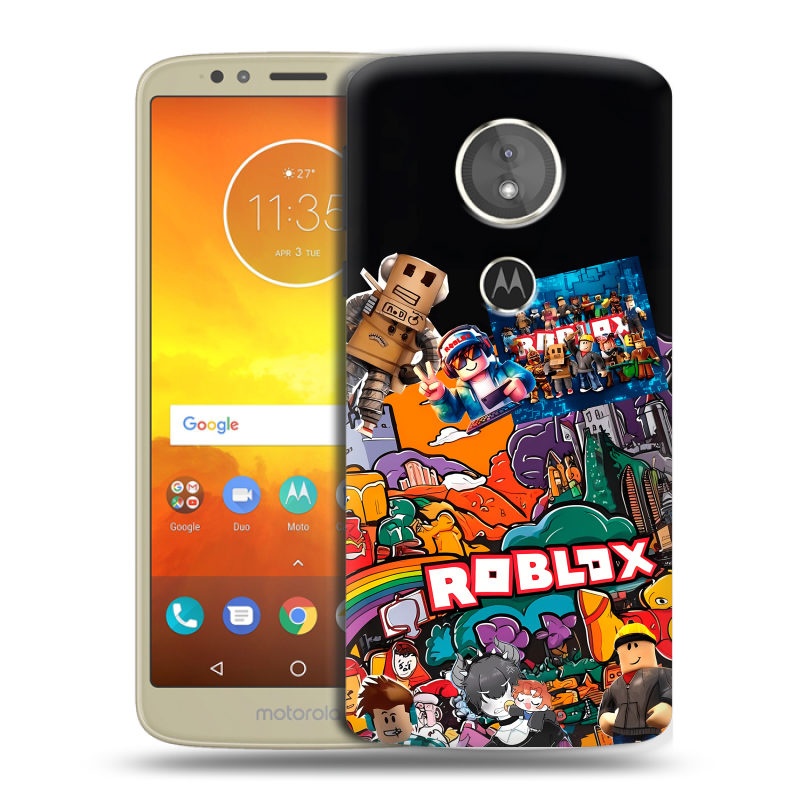 Силиконовый чехол на Motorola Moto E5 с принтом Roblox Роблокс Силиконовый чехол на Motorola Moto E5 с принтом Roblox Роблокс