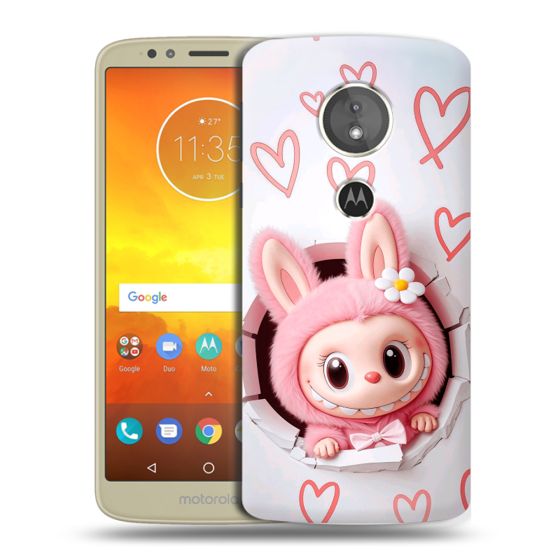 Силиконовый чехол на Motorola Moto E5 с принтом Labubu Лабубу Силиконовый чехол на Motorola Moto E5 с принтом Labubu Лабубу