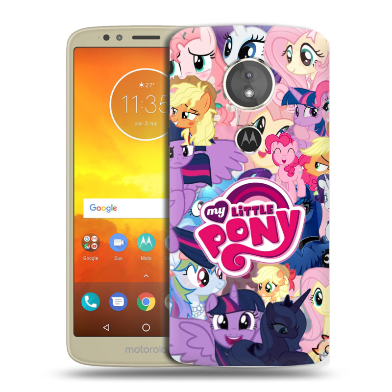 Силиконовый чехол на Motorola Moto E5 с принтом My little pony Дружба чудо Силиконовый чехол на Motorola Moto E5 с принтом My little pony Дружба чудо