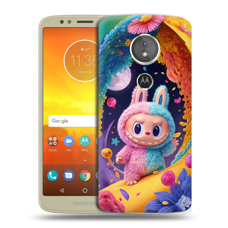 Силиконовый чехол на Motorola Moto E5 с принтом Labubu Лабубу Силиконовый чехол на Motorola Moto E5 с принтом Labubu Лабубу