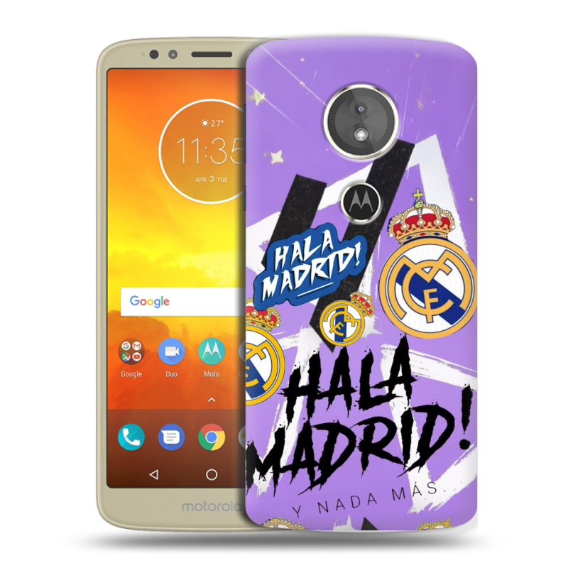 Силиконовый чехол на Motorola Moto E5 с принтом Real Madrid Реал Мадрид Силиконовый чехол на Motorola Moto E5 с принтом Real Madrid Реал Мадрид